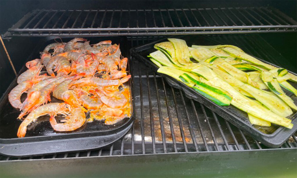 Gambas sautées à l’ananas sur la plancha